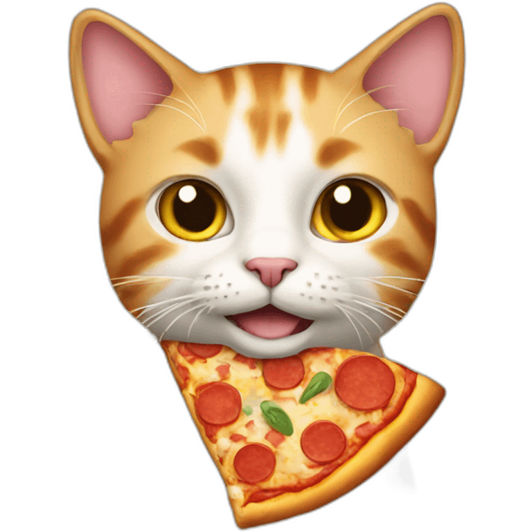 Cat with pizza emoji