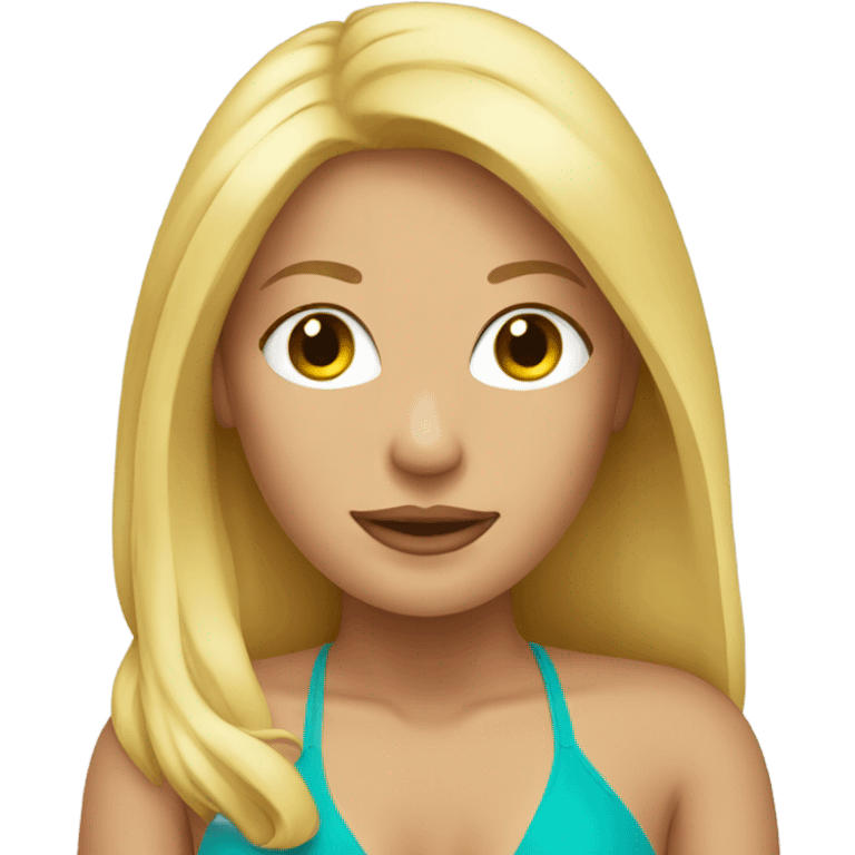 blonde woman wearing bikini emoji