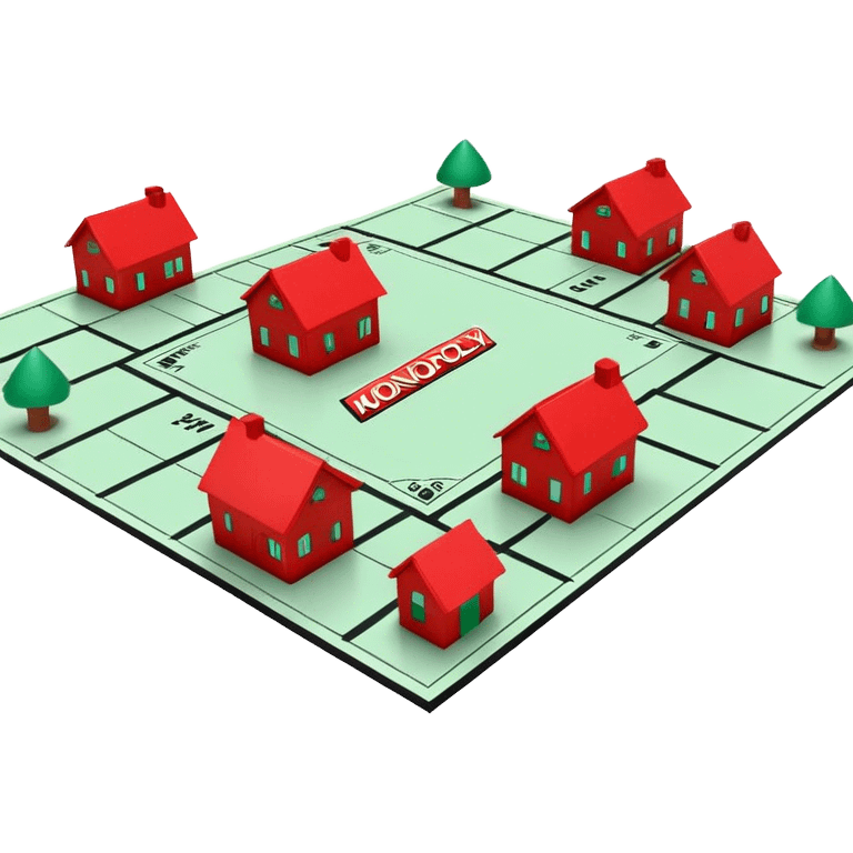 Monopoly Green and red houses emoji