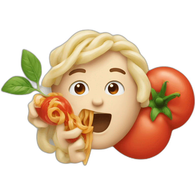 human eating  tomato pasta emoji