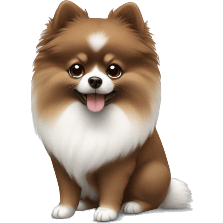 white and chocolate brown pomeranian emoji