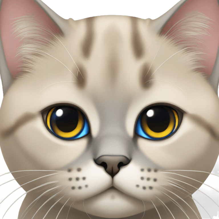 British shorthair cat golden with blue eyes emoji