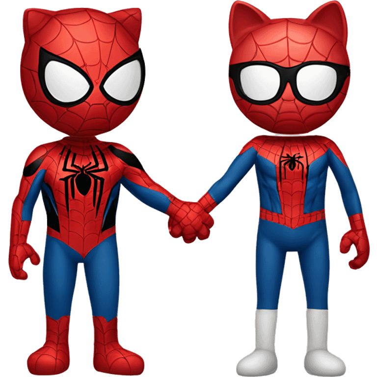 spider-man and hello kitty holding hands emoji