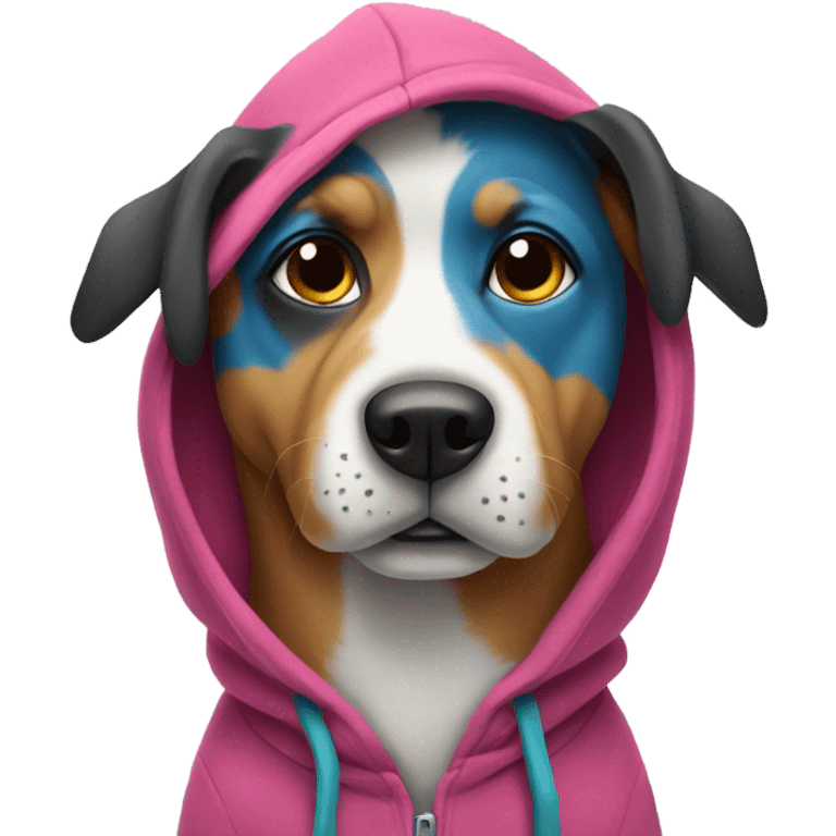 Dog wearing hoodie emoji