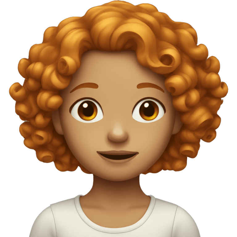 Ginger girl with curly hair emoji