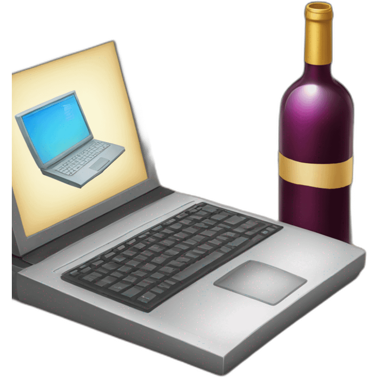 wine and computer emoji