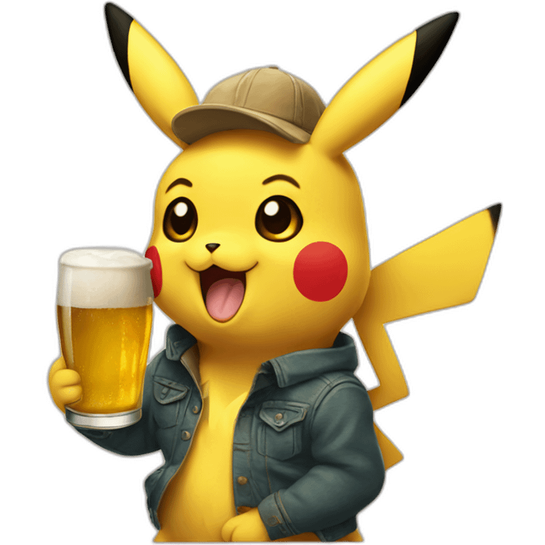 pikachu dring beer emoji