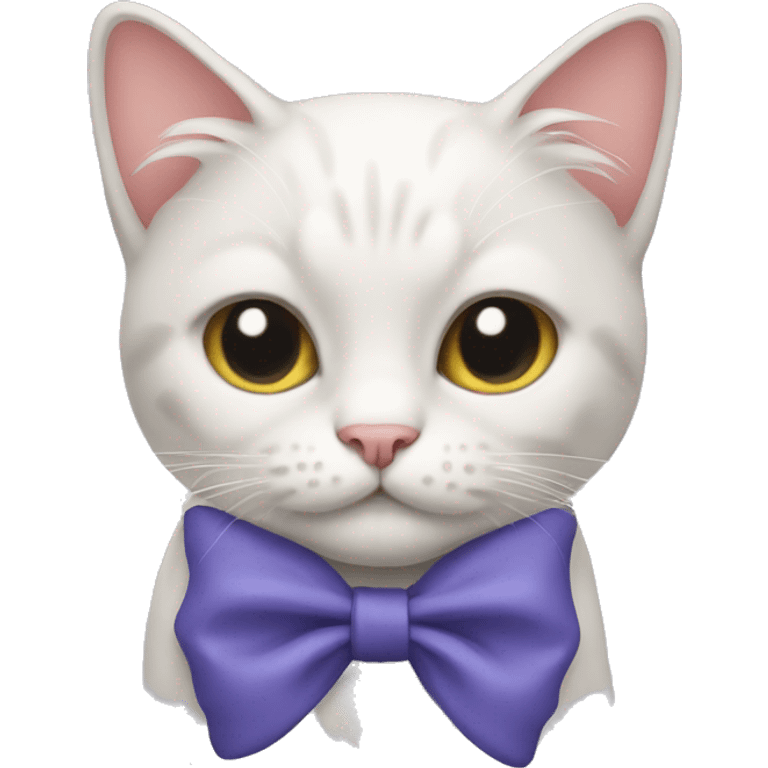 Cat wearing bow emoji