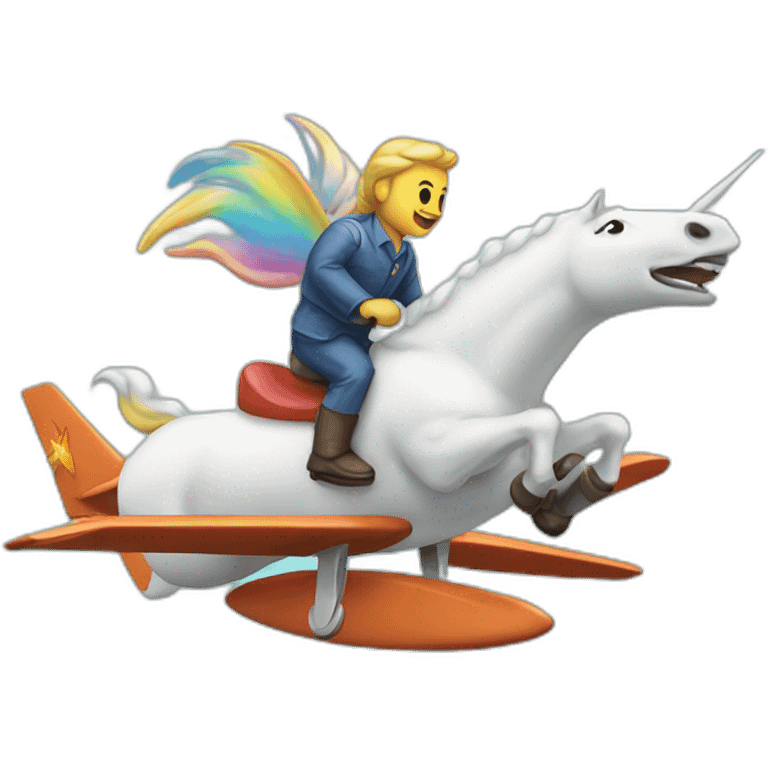 Plane riding unicorn emoji