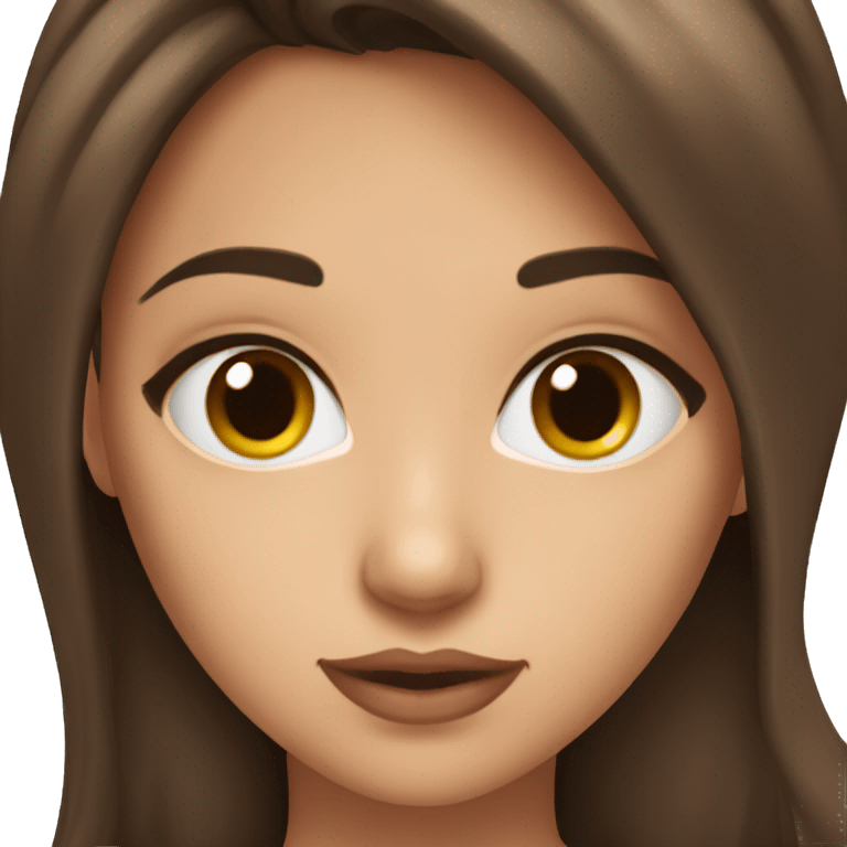 Brunette coquette girl with brown eyes emoji