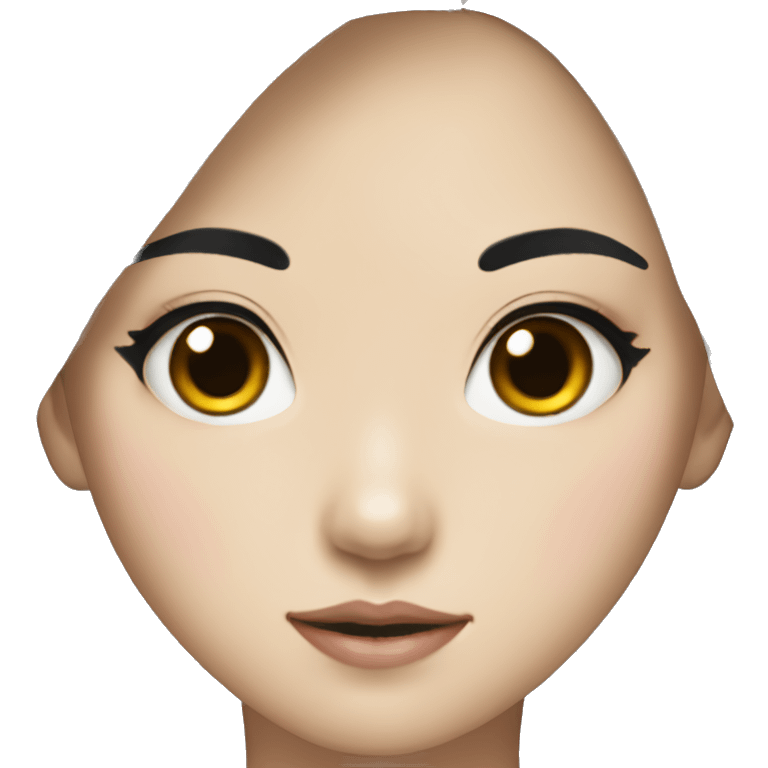 Korean Girl with Black Hair and Makeup emoji