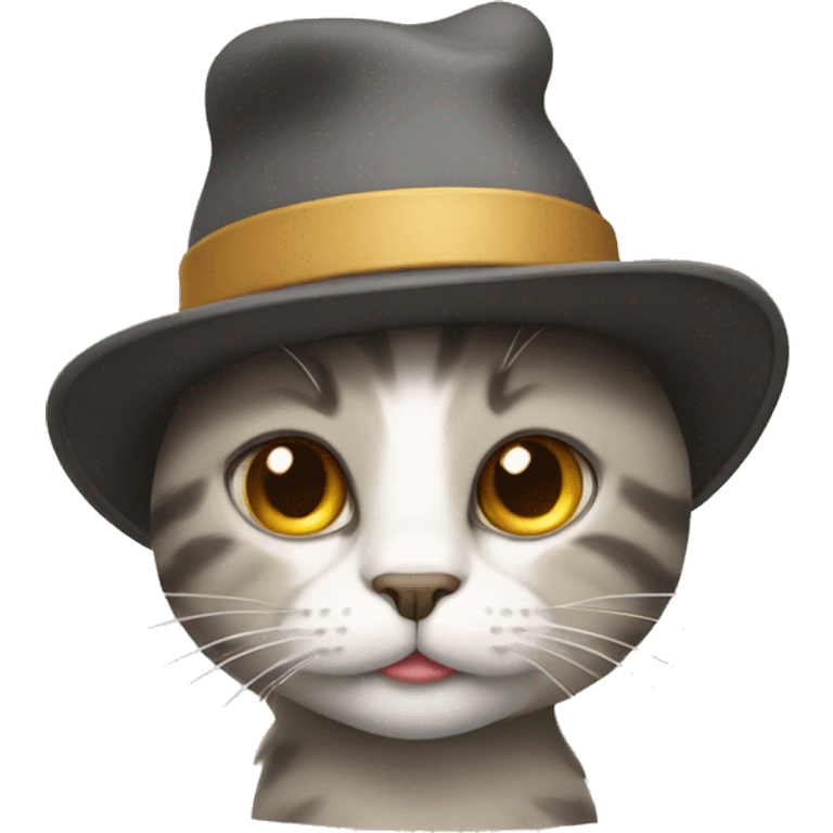 Cat wearing a hat emoji