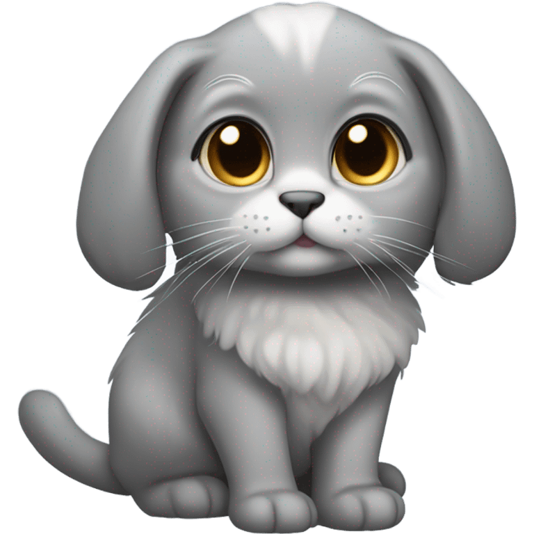 Grey lop-eared cat  emoji