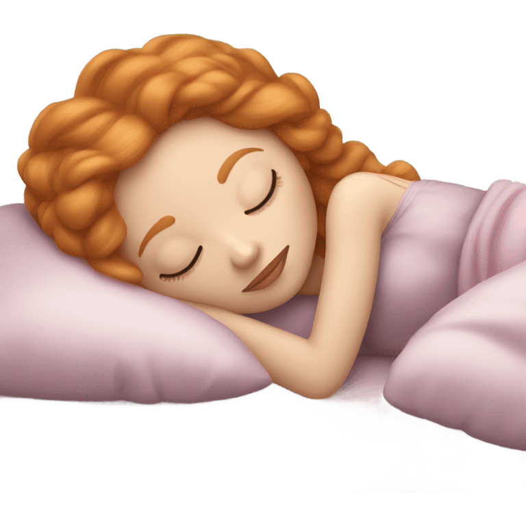 sleeping beauty ginger white girl with a silk pillow emoji