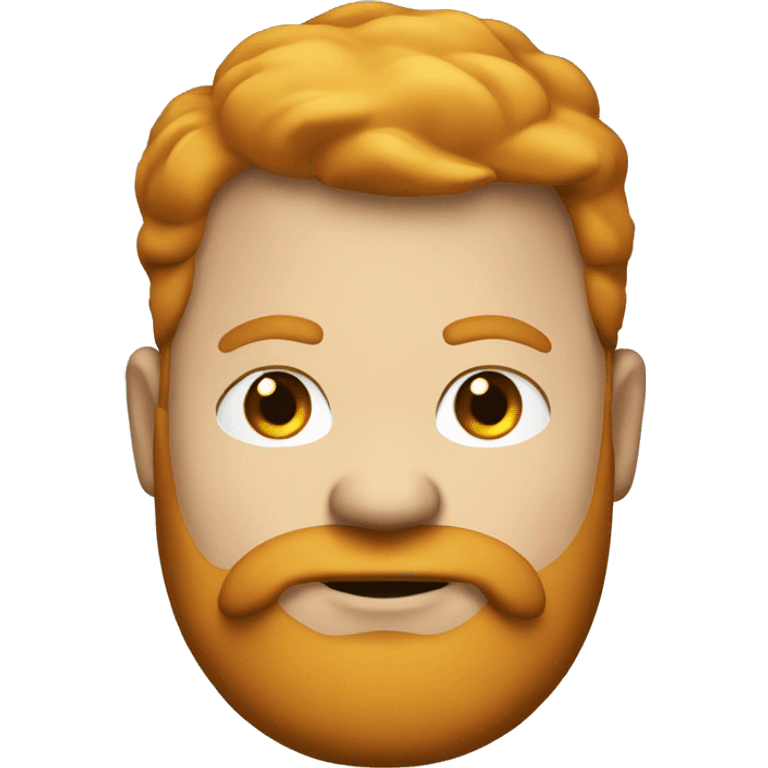 Fat guy with a ginger beard a hoodie and a head seat on emoji