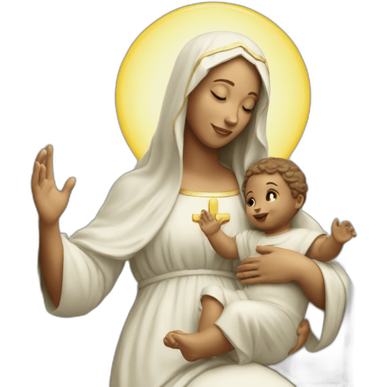 holy Mary with baby Jesus emoji