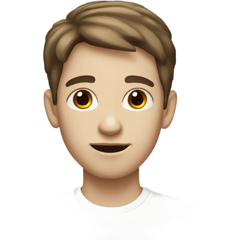 Small-eyed small-nosed young man with white skin and brown hair emoji