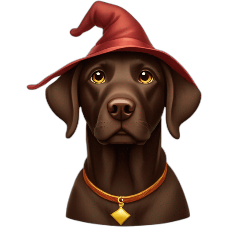 Labrador Retriver chocolate color looks like a wizard emoji