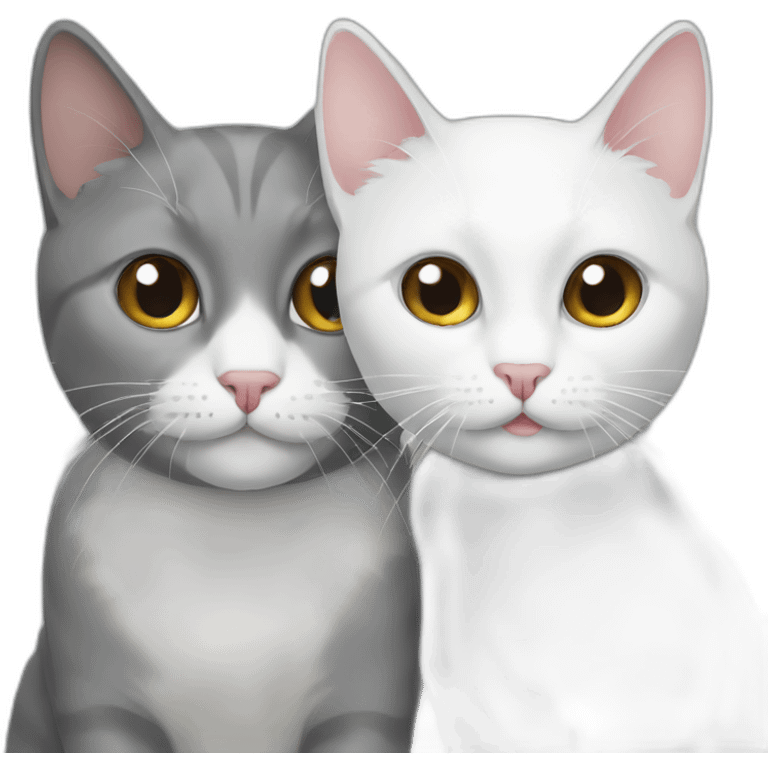 two white and one gray cat 3 cats emoji