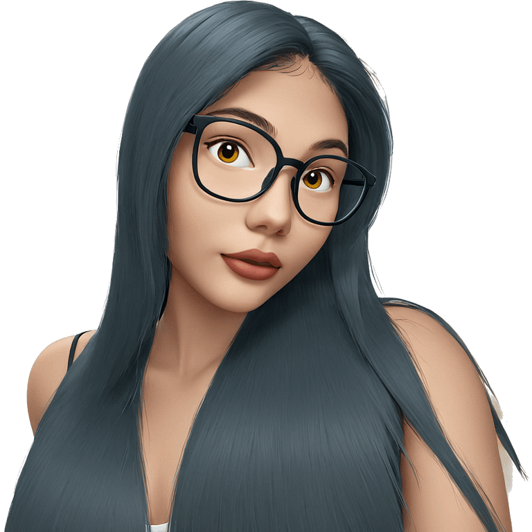 girl with glasses indoors emoji