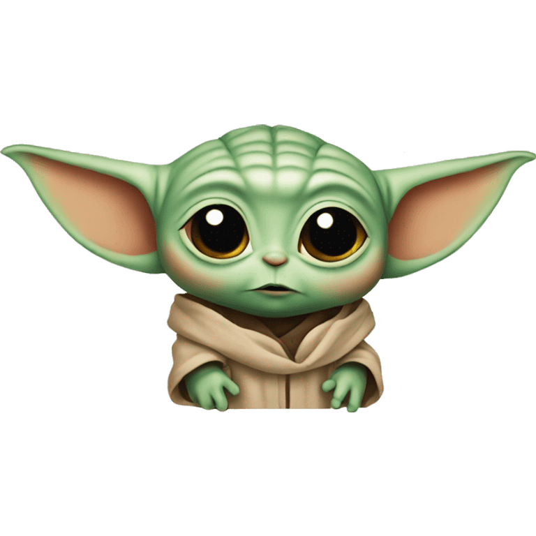 Baby Yoda in big heart shape emoji