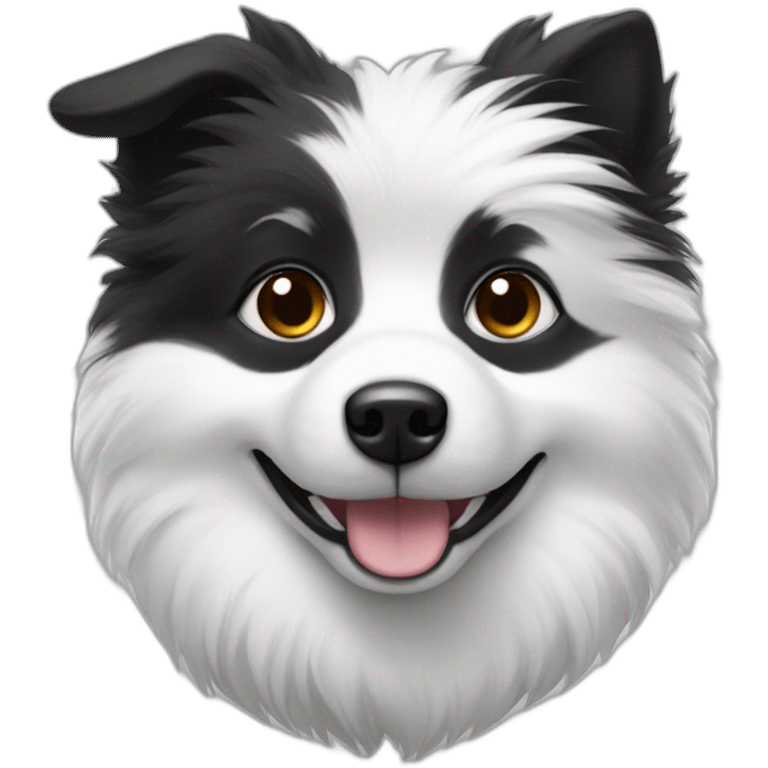 Black Little White spitz head emoji