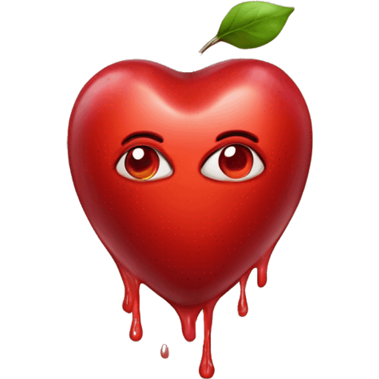 Red heart emoji combined with rotten apple emoji emoji