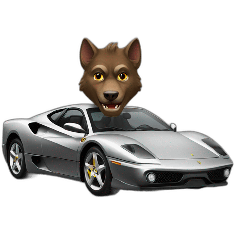 Werewolf in a ferrari emoji