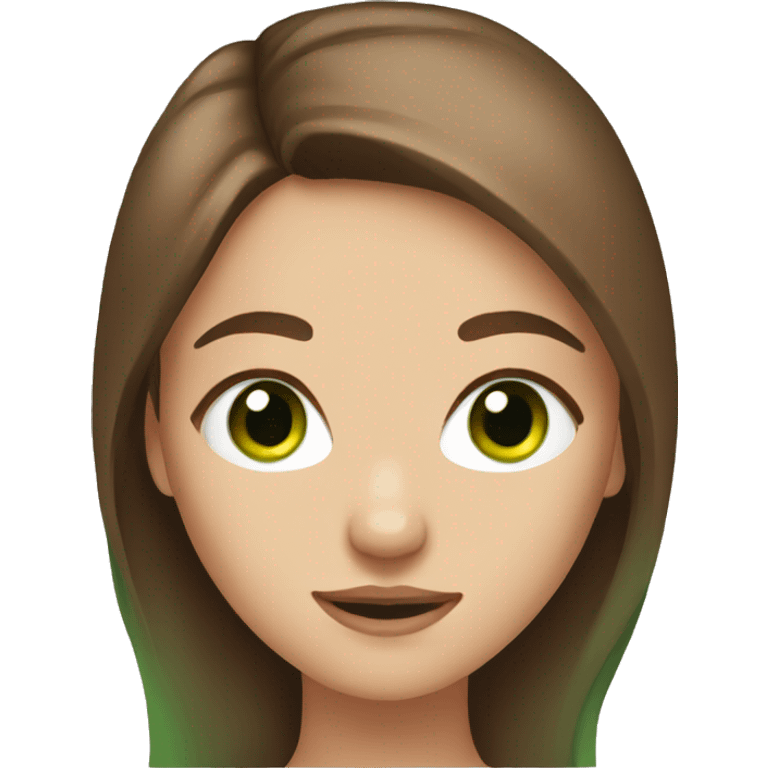 Girl with green eyes and brown hair emoji