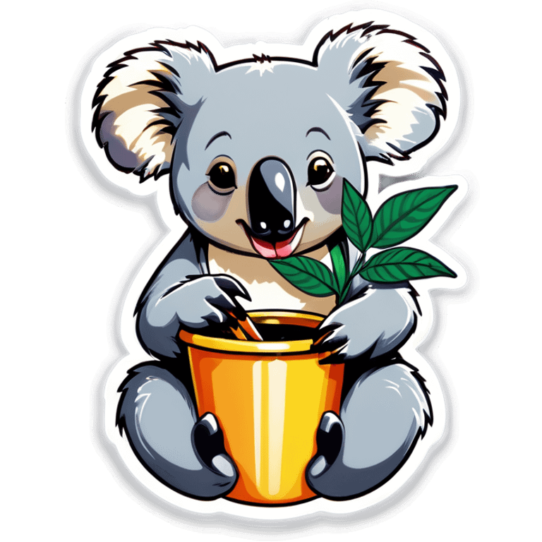 Koala smoking weed￼ emoji