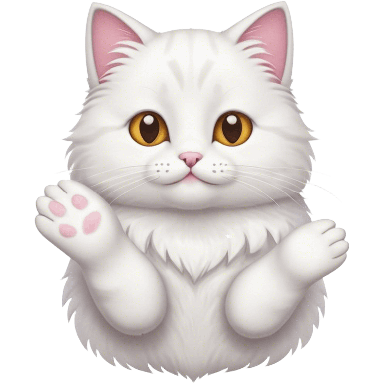 cat with a cute hand to hand pose  emoji