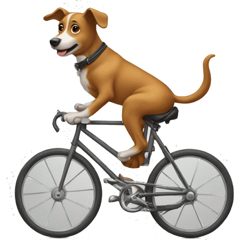 Dog driving a bike emoji