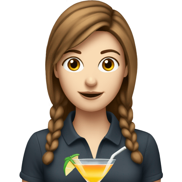 White female golfer with brown hair holding cocktail  emoji