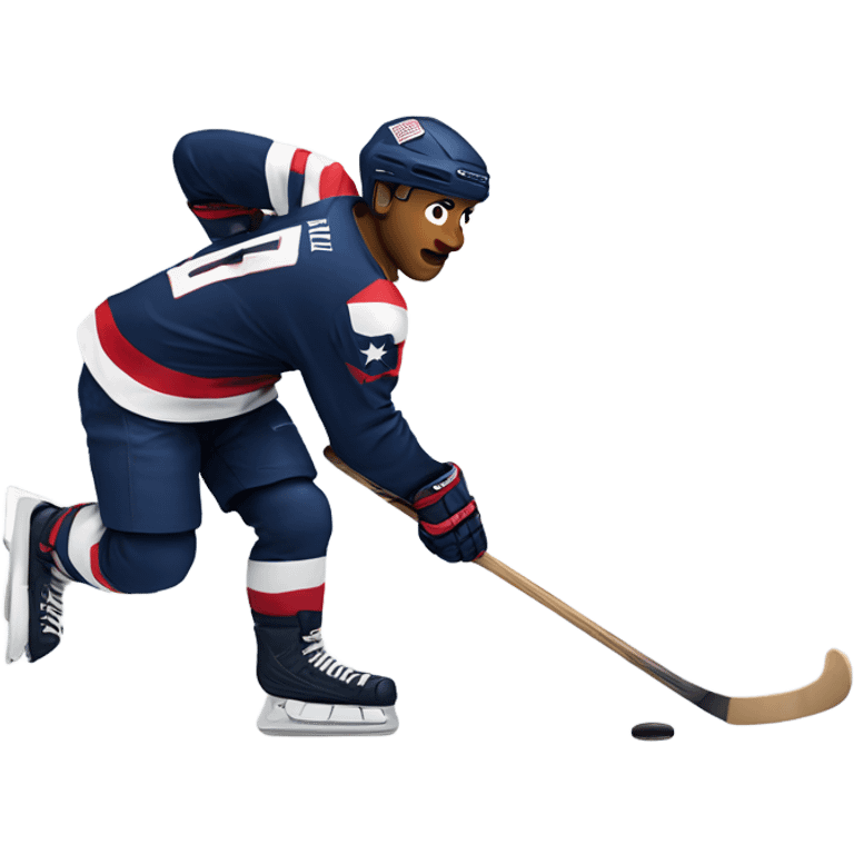 USA hockey player taking a slapshot emoji