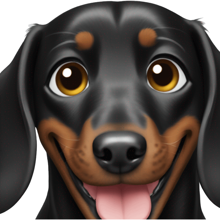 Black dachshund smile emoji