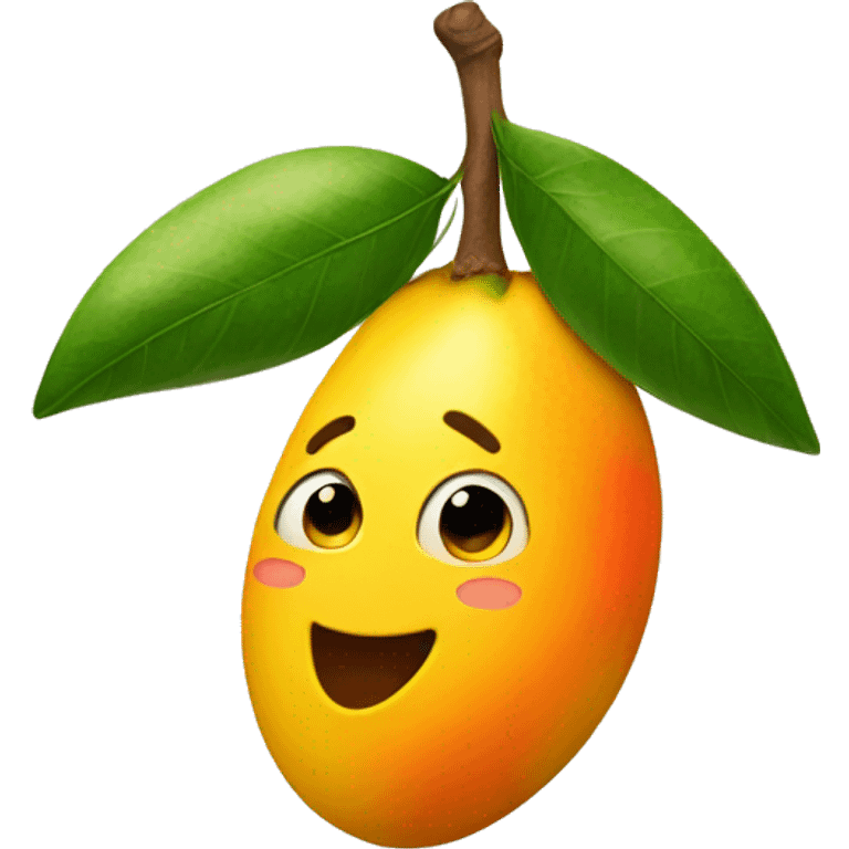 A mango saying hello emoji