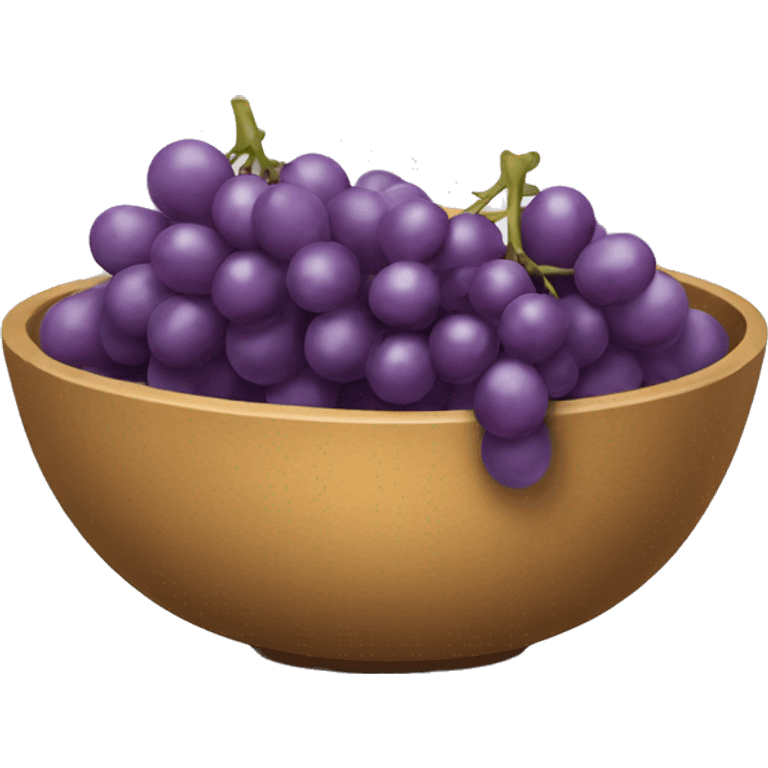 Bowl with purple grapes  emoji