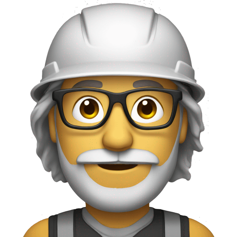 Engineer wearing glasses, helmet and beard emoji