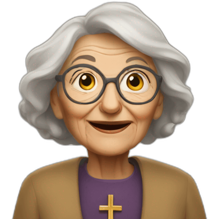 Old woman in a church bells emoji