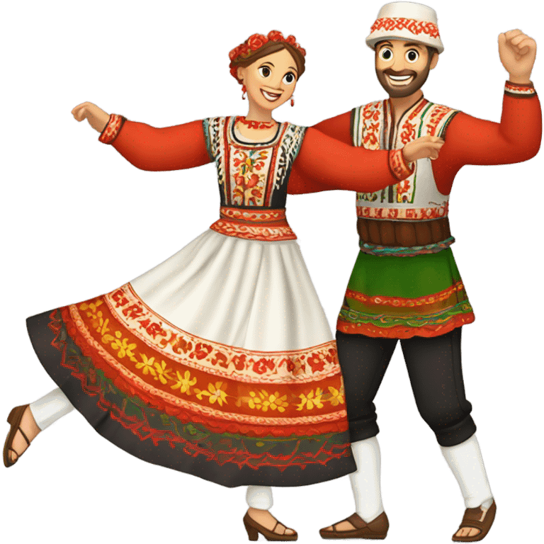 Bulgarian horo couple dance emoji