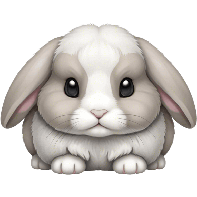 Holland lop white and grey bunny emoji