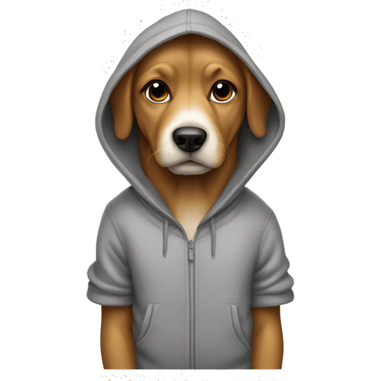 Dog wearing hoody emoji