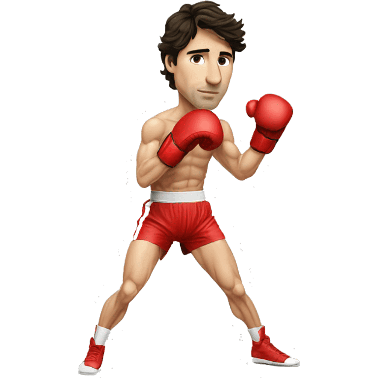 Justin Trudeau boxing very skinny emoji