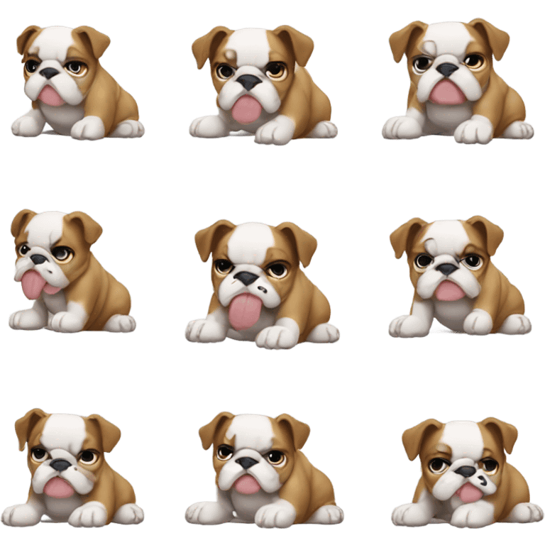 Bulldog puppy farting emoji