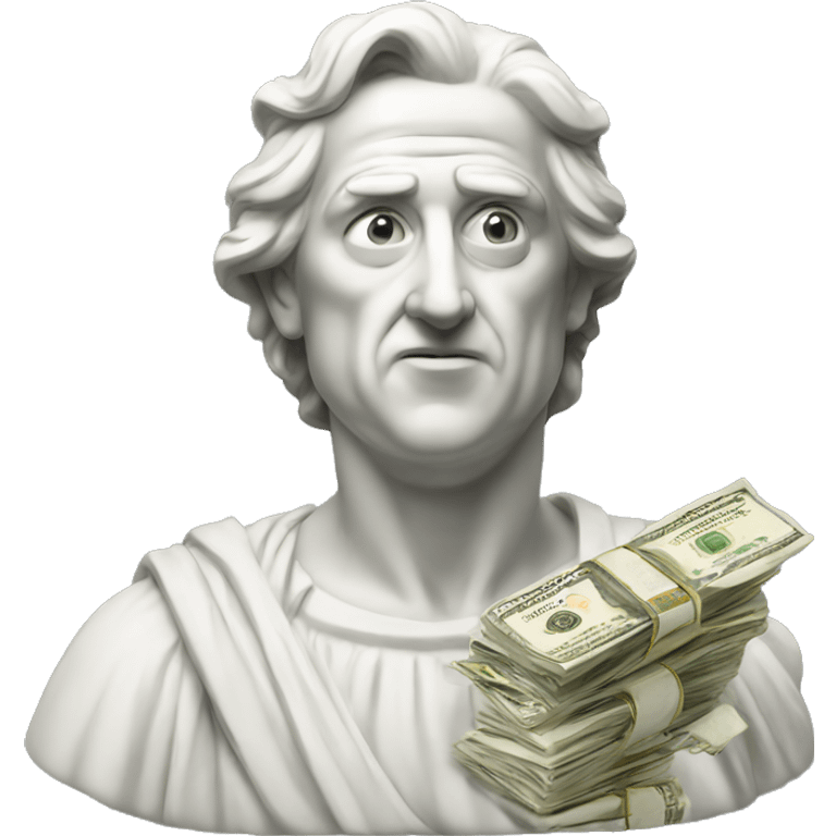 italian statue shocked with money emoji