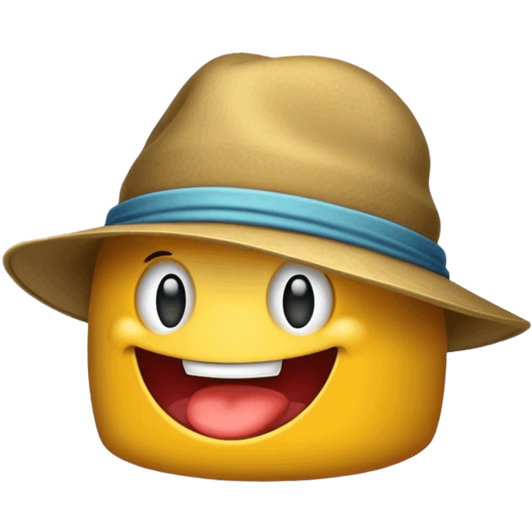 A mimic with a hat emoji