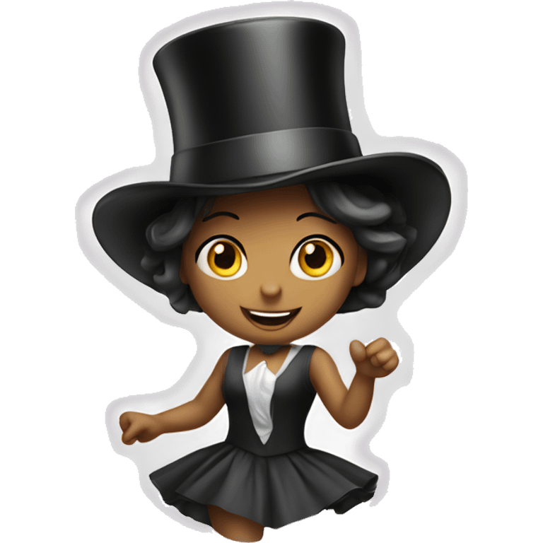 Girl dancing with top hat  emoji