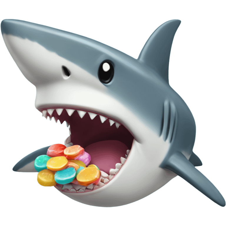 Shark eating wax candy emoji