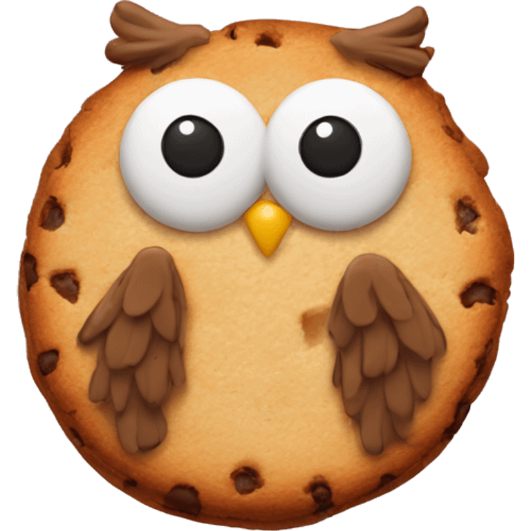 one Cookie in the shape of an owl emoji