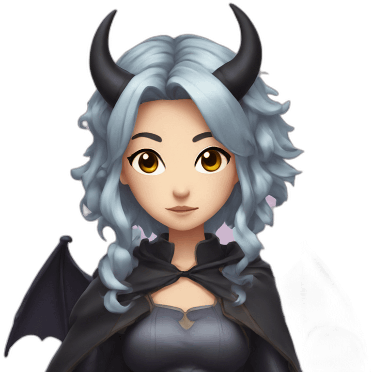 Anime girl with horns and bat wings emoji